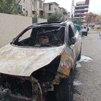 הרכב השרוף ברמלה. | ללא קרדיט