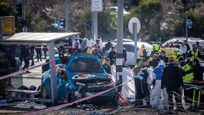 זירת הפיגוע בצומת רמות. | יונתן זינדל, פלאש 90