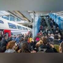 העומס ברכבת ישראל בדרך להפגנה בירושלים, השבוע. | אריק מרמור, פלאש 90