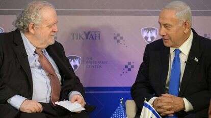 בנימין נתניהו ופרופ' וולטר ראסל מיד. | עמוס בן גרשום לע"מ