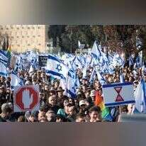 הפגנה נגד הרפורמה המשפטית בירושלים. | שריה דיאמנט