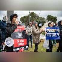 מחאה בחיפה נגד הרפורמה המשפטית, בתחילת החודש. | שיר תורן, פלאש 90