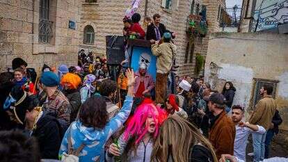 חגיגות פורים בירושלים, תשפ"ב. | אוליבייה פיטוסי/פלאש90