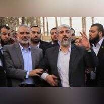 חאלד משעל (ימין) ואיסמעיל הנייה, מנהיגי חמאס. | ראחים חאטיב, פלאש 90