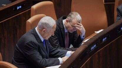 לוין ונתניהו במליאת הכנסת. | דני שם טוב - דוברות הכנסת