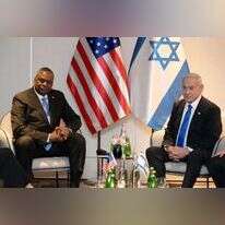 ראש הממשלה נתניהו יחד עם מזכיר ההגנה האמריקני לויד אוסטין. | עמוס בן גרשום /לע"מ