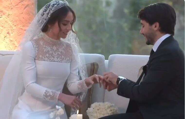 הנסיכה הירדנית והחתן הטרי. | מסך מתוך טוויטר