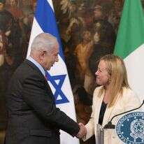 נתניהו ומלוני בעת ביקורו באיטליה. | עמוס בן גרשום לע"מ