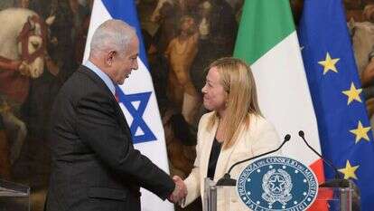 נתניהו ומלוני בעת ביקורו באיטליה. | עמוס בן גרשום לע"מ