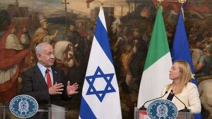 נתניהו בביקורו באיטליה. | עמוס בן גרשום לע"מ