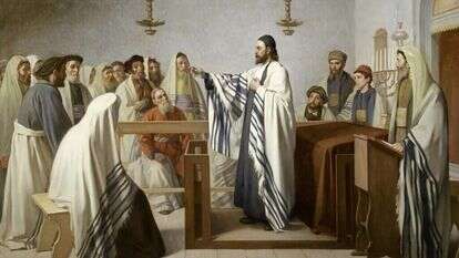 האם בדרשות נישאו בשפת המקום או בעברית? דרשן בבית הכנסת. איור מאוסף המוזיאון לאמנות והיסטוריה של היהדות, פריז. גטי אימג'ס