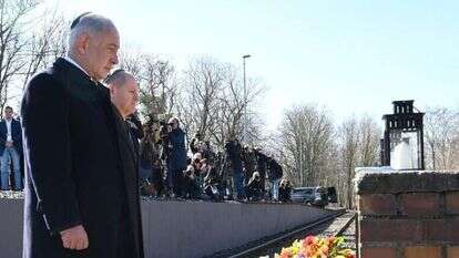 נתניוה בטקס הזכרון לקורבנות השואה ברציף 17 בברלין. | חיים צח, לע"מ