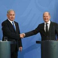 נתניהו בברלין עם קנצלר גרמניה אולף שולץ. | חיים צח, לע"מ