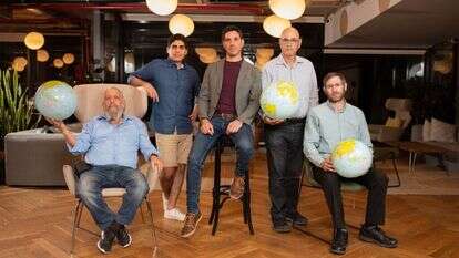 מימין לשמאל: ד"ר הלל גרשוני, ברוך ובר, פרופ' יונתן דובי, עידן לוי ופרופ' אמריטוס מיכה קליין. | שריה דיאמנט