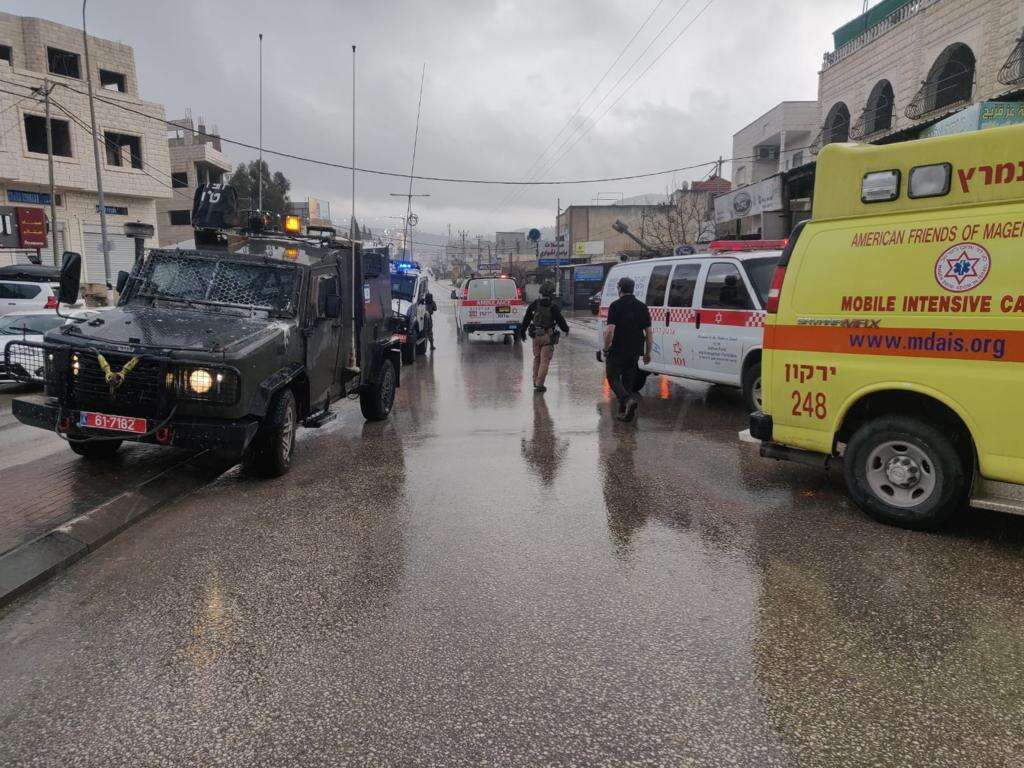 זירת הפיגוע בחווארה, 19.3.23. | תיעוד מבצעי מד"א