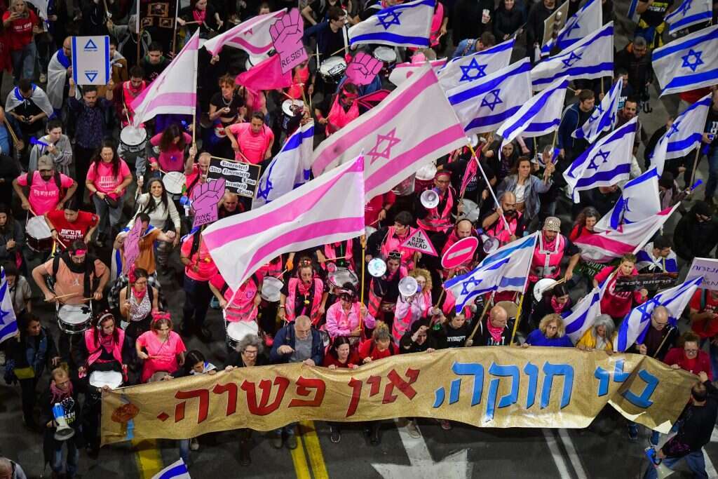 הפגנה בתל־אביב נגד הרפורמה המשפטית. | אבשלום שושני, פלאש 90