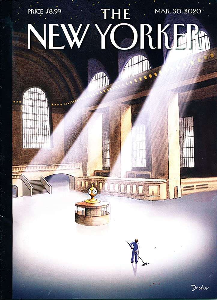 תחנת גרנד־סנטרל ריקה מנוסעים. שער הניו־יורקר, 30 במרץ