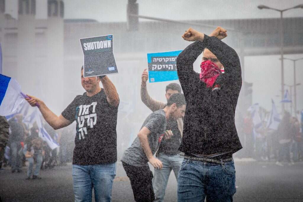 הפגנה בחיפה נגד הרפורמה. | שיר טורם, פלאש 90