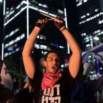 חסימת נתיבי איילון בהפגנות נגד הרפורמה במערכת המשפט, אמש. | תומר נאמבורג - פלאש 90