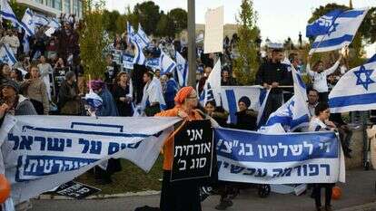 הפגנת הימין נגד עצירת הרפורמה המשפטית. | גילי יערי, פלאש 90