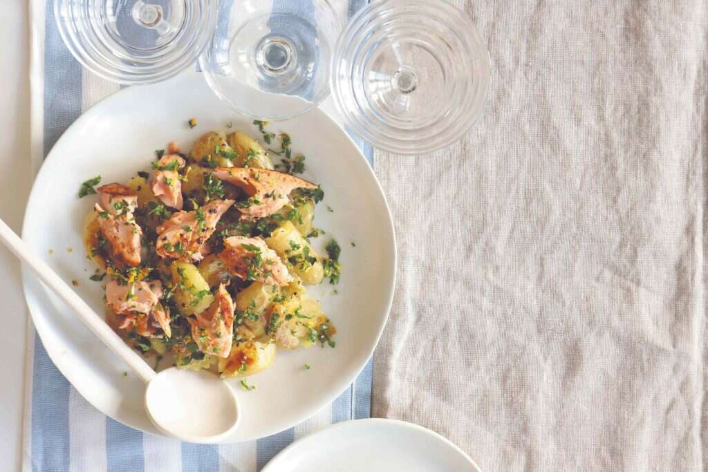 סלט תפוחי אדמה ופורל צלוי. | אפרת ליכטנשטט