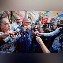 ארנון בר דוד בהפגנה. | אבשלום ששוני, פלאש 90