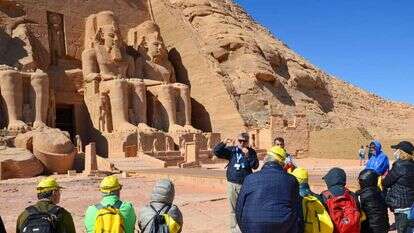 ברמן בסיור במקדש רעמסס השני באבו־סימבל. | באדיבות המצולם