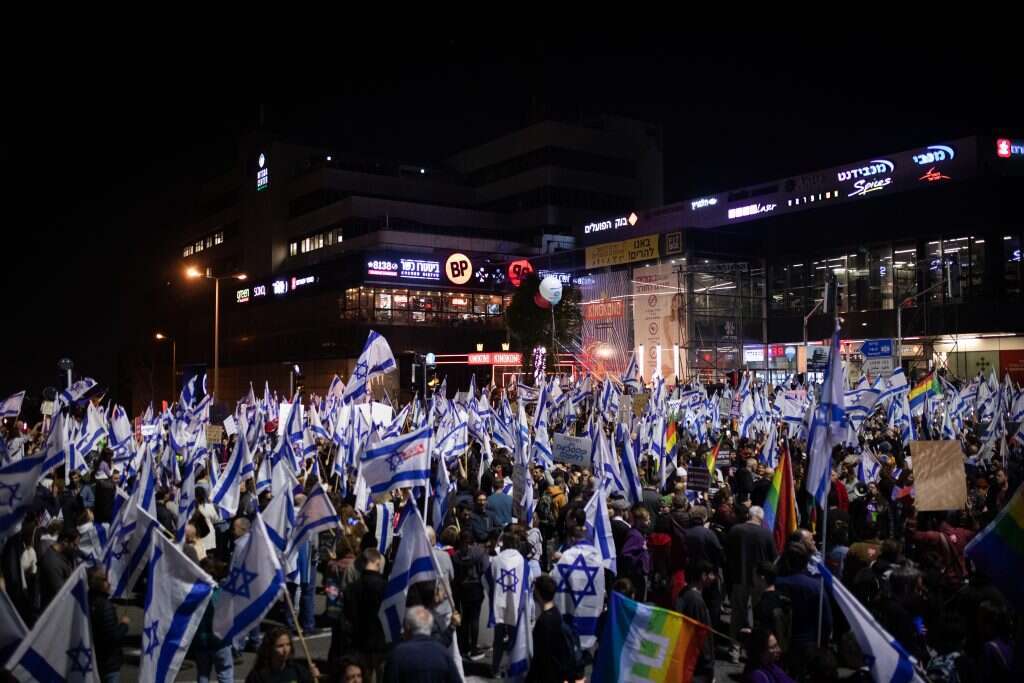 הפגנה נגד הרפורמה המשפטית בחיפה. | שיר טורם/פלאש90