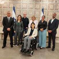 צוותי המו"מ של יש עתיד והמחנה הממלכתי בבית הנשיא