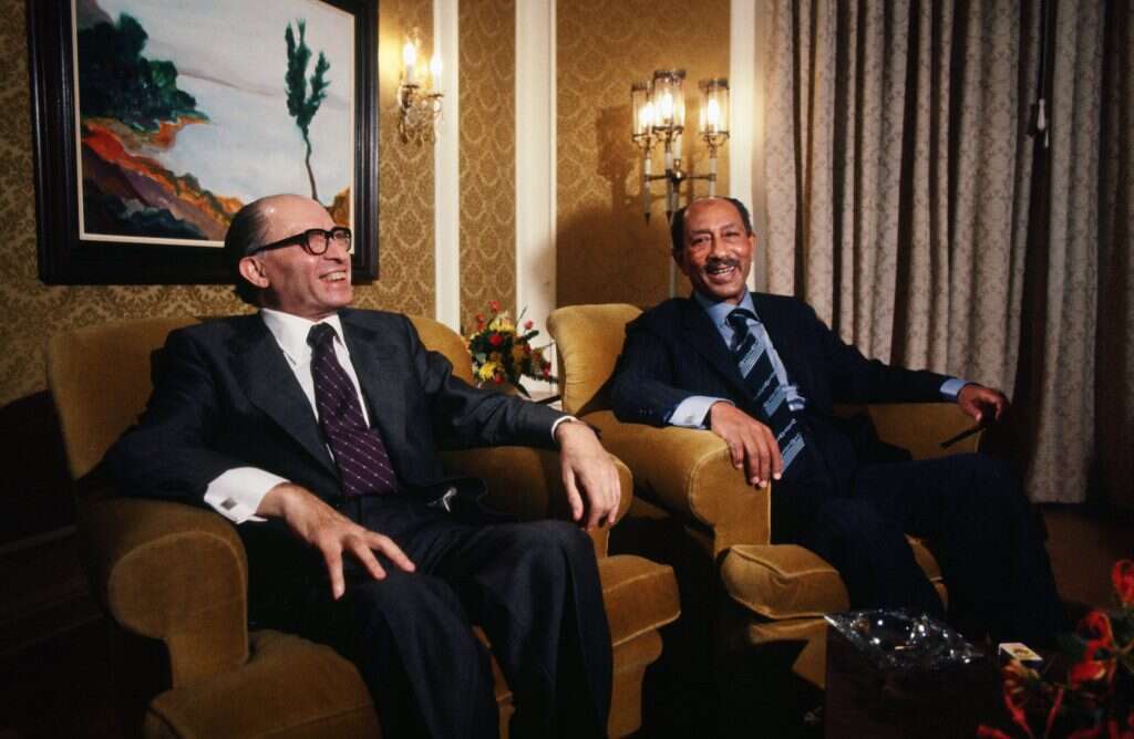 סאדאת עם בגין. | גטי אימג'ס