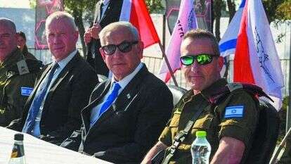 נתניהו וגלנט במתקן אדם, שלשום. | אריאל חרמוני, משרד הביטחון