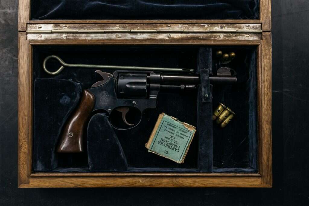 אקדח וובלי לוי אשכול. | אבישג שאר יישוב