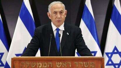 נתניהו בהצהרה לתקשורת. | גדעון מרקוביץ'/TPS