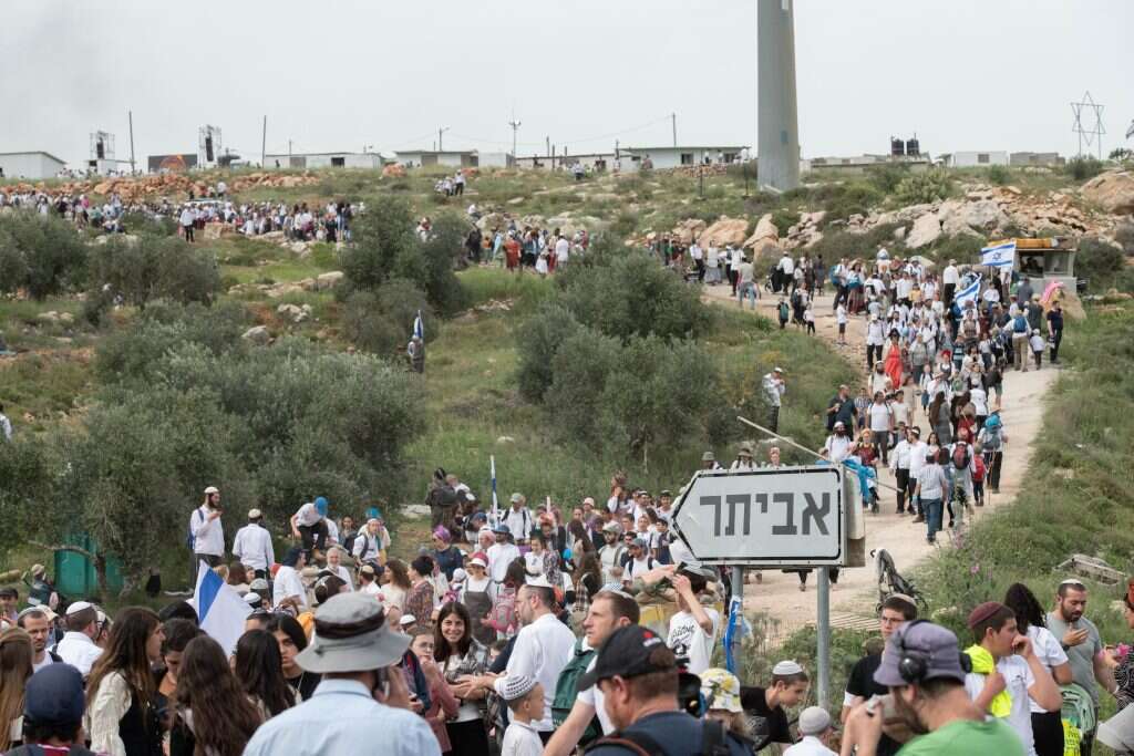 הצעדה לאביתר בחול המועד פסח, בשנה שעברה. | שריה דיאמנט, פלאש 90