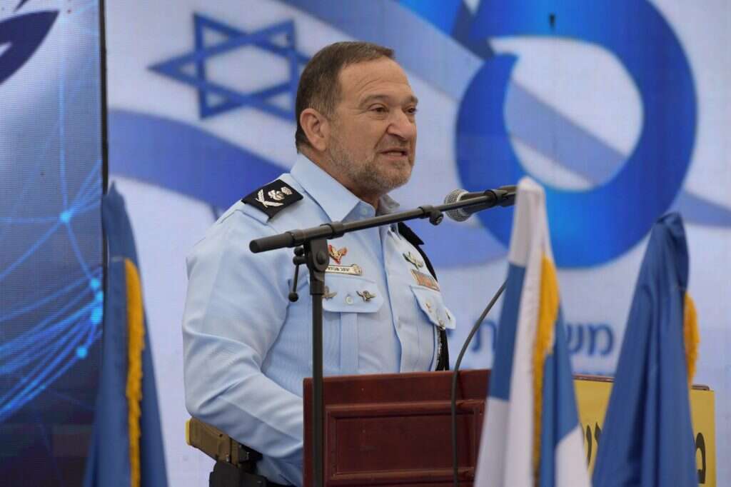 מפכ"ל המשטרה קובי שבתאי נואם בטקס המינויים של משטרת ישראל, היום. | דוברות המשטרה