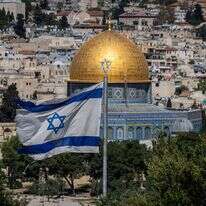 דגל ישראל והר הבית, מבט מהר הזיתים. | יונתן זינדל, פלאש 90