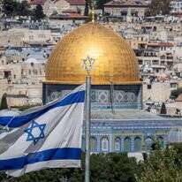 דגל ישראל והר הבית, מבט מהר הזיתים. | יונתן זינדל, פלאש 90