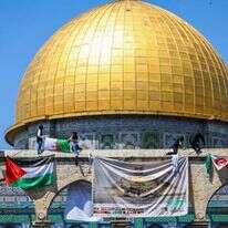 כרזות טרור בהר הבית, בחודש הרמדאן. | ג'מאל עוואד, פלאש 90