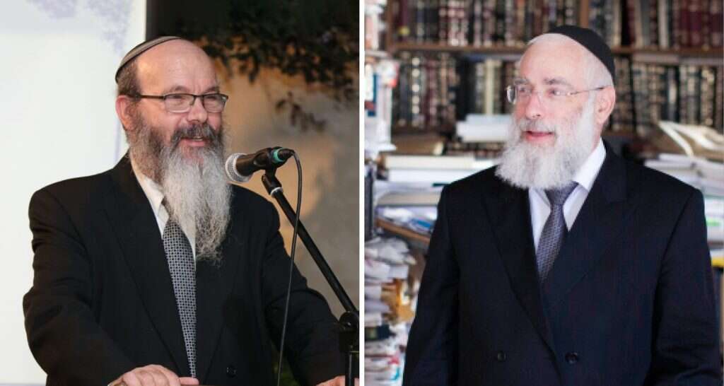 הרב יעקב שפירא (מימין) והרב מיכה הלוי. | יונתן זינדל, פלאש 90 וברק כהן