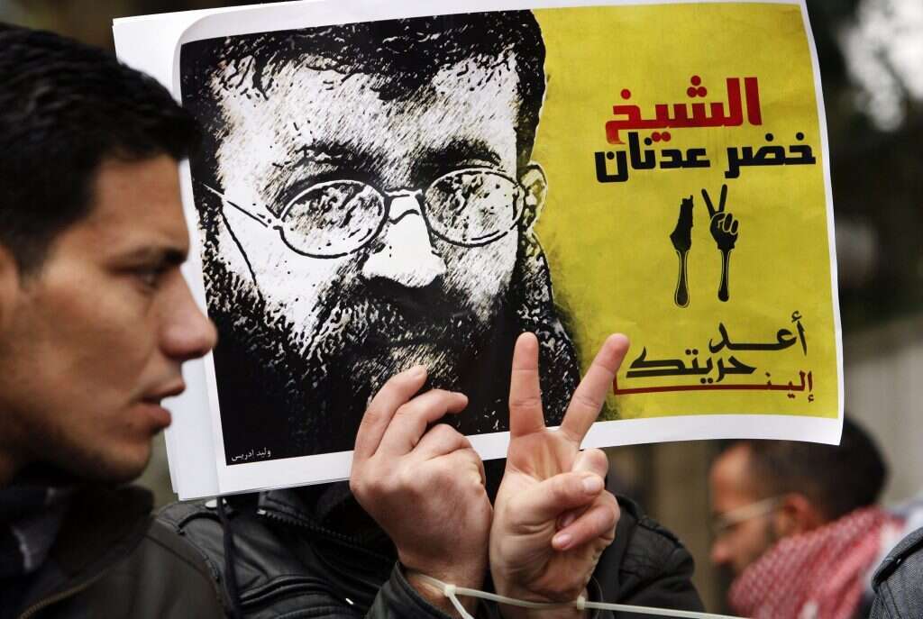 הפגנות לשיחרור עדנאן מסבבי שבית רעב קודמים. | סילמן חאדר/פלאש 90