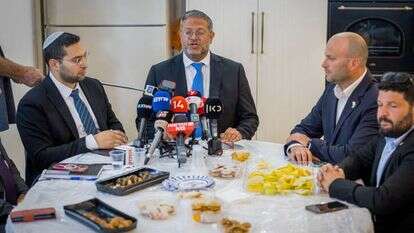 בן גביר וסיעת עוצמה יהודית בשדרות, בשבוע שעבר. | פלאש 90