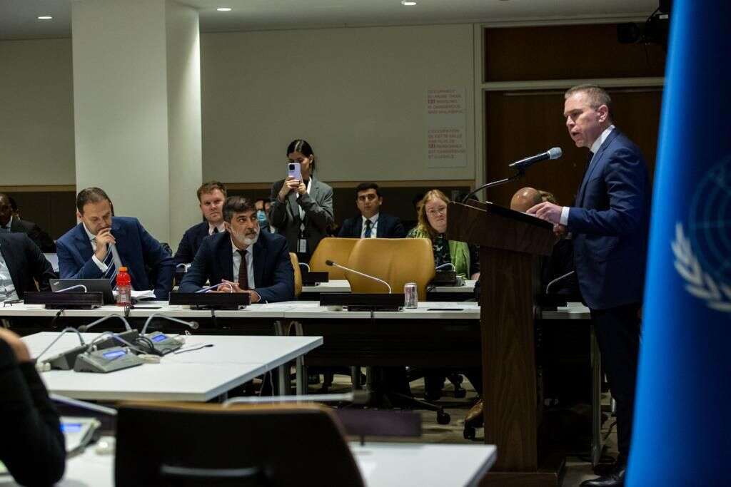 שגריר ישראל לאו"ם גלעד ארדן נואם בנושא הרחפנים באו"ם. | Ohad Kab שגריר ישראל לאו"ם גלעד ארדן נואם בנושא הרחפנים באו"ם. | Ohad Kab