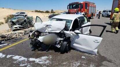 זירת התאונה בה נהרג מעין דומנוביץ'. | תיעוד מבצעי מד"א