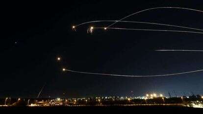 יירוטים של כיפת ברזל, הערב. | יונתן זינדל/פלאש90