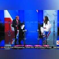 טראמפ וקייטלין קולינס בתשדיר של CNN. | מסך מערוץ היוטיוב של CNN