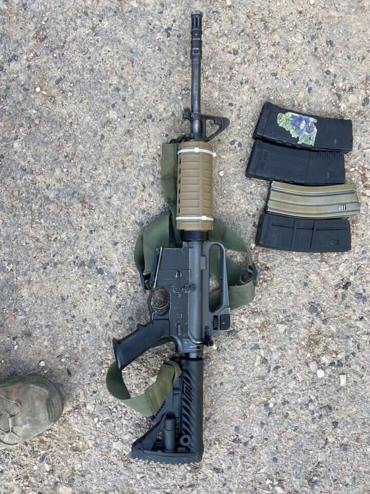 הנשק שנתפס בזמן המעצר בשכם. | דו"צ