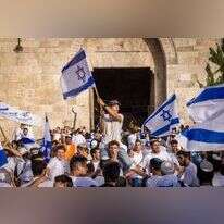 מצעד הדגלים בשער שכם, יום ירושלים תשפ"ג. | נתי שוחט, פלאש 90