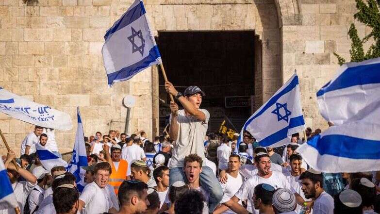 מצעד הדגלים בשער שכם, יום ירושלים תשפ"ג. | נתי שוחט, פלאש 90