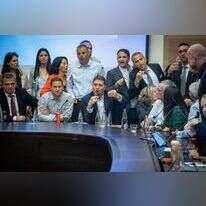 חלק מראשי הרשויות בדיון על חוק קרן הארנונה בשבוע שעבר. | אורן בן חקון/פלאש90