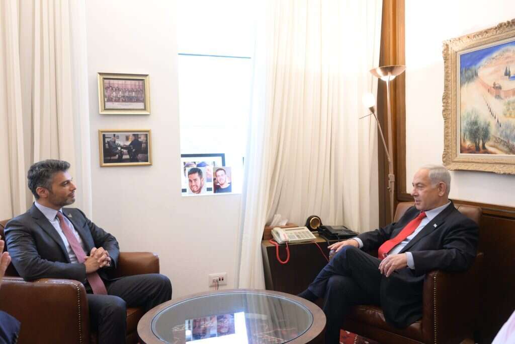 נתניהו ושגריר איחוד האמירויות, אתמול. | עמוס בן גרשום לע"מ